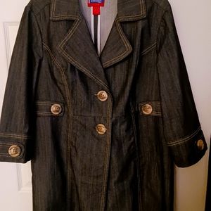 Westport denim knee length jacket